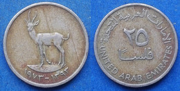 UNITED ARAB EMIRATES - 25 Fils AH1393 1973AD "gazelle" KM# 4 - Edelweiss Coins - Ver. Arab. Emirate