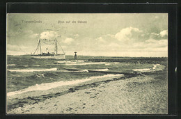 AK Travemünde, Blick Auf Die Ostsee, Dampfer In Flaggengala - Lübeck-Travemünde