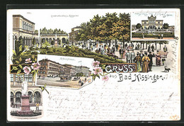 Lithographie Bad Kissingen, Kurhaus-Strasse, Casino, Conversationshaus & Kurgarten - Bad Kissingen