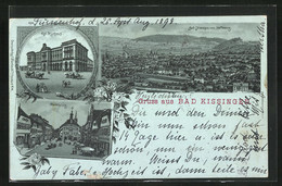 Mondschein-Lithographie Bad Kissingen, Kgl. Kurhaus, Marktplatz, Panoramablick Vom Staffelsberg - Bad Kissingen