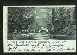 Mondschein-Lithographie Bad Kissingen, Partie An Der Kleinen Brücke - Bad Kissingen