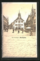 Lithographie Bad Kissingen, Stand Auf Dem Marktplatz - Bad Kissingen