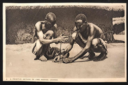 A Primitive Method Of Fire Making Uganda NON VIAGGIATA  CODICE C.2853 - Ouganda