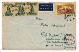 Lettre 1955 Pologne Poland Polska Rudy Raciborz Lotnicza Deutschland - Covers & Documents