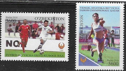 UZBEKISTAN,   2019, MNH, SOCCER , FOOTBALL, AFC CUP, ATHLETICS, 2v - Asian Cup (AFC)