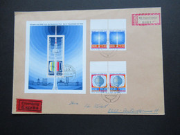 DDR 1969 Eröffnung UKW Turm Der Post Nr. 1509 / 1510 Und Block 30 MiF Eilsendung Express Einschreiben Dippoldiswalde - Storia Postale