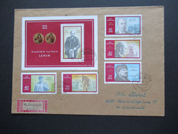 DDR 1970 100. Geburtstag Von Wladimir Iljitsch Lenin Nr. 1557 / 1561 Und Block 31 Einschreiben Dippoldiswalde - Storia Postale