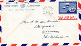 ONU NEW-YORK. N°3 Sur Enveloppe Ayant Circulé En 1952. Hirondelle. - Schwalben