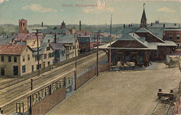 380 – Vintage 1912 -Woonsocket Depot Rhode Island RI - USA – Train Railway Station - Good Condition – 2 Scans - Woonsocket