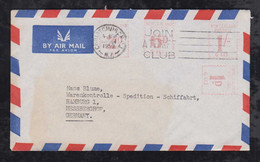 New Zealand 1959 Meter Airmail Cover 1d + 2d + 6d + 1Sh Christchurch To Hamburg Germany - Storia Postale