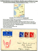 1936 (Oct 23rd) Croydon Aerodrome Air France / SABENA First Flight Airmail Cover - Stanleyville,Belgian Congo Via Paris - Briefe U. Dokumente