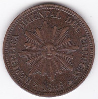 Republica Oriental Del Uruguay. 2 Centesimos 1869 H Heaton. KM# 12 - Uruguay