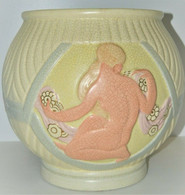 *IMPORTANT CACHE POT ART DECO Faïence Craquelée Femmes Nues ORCHIES LEJAN 1930 COLLECTION DECO VITRINE E - Orchies/Moulin Des Loups (FRA)