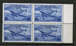 CANADA  Scott # CE 1** VF MINT NH BLOCK Of 4 (LG-1338) - Airmail: Special Delivery