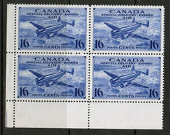 CANADA  Scott # CE 1** VF MINT NH CORNER BLOCK Of 4 (LG-1341) - Airmail: Special Delivery