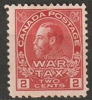 Canada 1915 Sc MR2a  War Tax MH* Some Disturbed Gum Rose Carmine - Impôts De Guerre