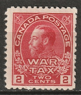 Canada 1915 Sc MR2  War Tax MH* Some Disturbed Gum Rose Carmine - Impôts De Guerre