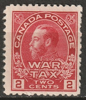 Canada 1915 Sc MR2  War Tax MNG(*) With Guide Arrow Small Thins/torn Corner - Impôts De Guerre