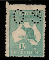 Australia SG O48  1915 Kangaroo ,Perforated OS, One Shilling, 3rd Wtmk,Mint Never Hinged - Service