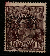 Australia SG O69  1919 King George V Perforated OS,  Three Half Pence Chocolate Single Wtmk,Used - Service