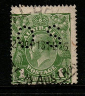 Australia SG O79  1924 King George V Perforated OS, 1d Sage-green Single Wtmk,Used, - Dienstzegels