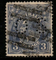 Australia SG O106b  1929 King George V Perforated OS, 3d Blue,SM Wtmk,perf 13.5 X 12.5 Die II Used - Service