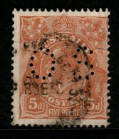 Australia SG O110  1930 King George V Perforated OS,5d Irange-brown,SM Wtmk  Perf 13.5 X 12.5,Used - Dienstzegels