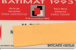 BATIMAT 93 Carte Salon  Magnétique  Card Karte TBE (salon 20) - Cartes De Salon Et Démonstration