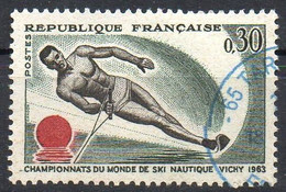 FRANCE 1963 - 1v - USED -  Water Skiing - World Championship YT 1395 Ski Nautique Esquí Acuático Waterskiën Sci D'acqua - Ski Nautique