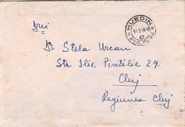 ERMINE STAMP, WAVY LINES CANCELLATIONS ON COVER, 1958, ROMANIA - Covers & Documents