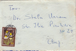 CHAMOMILE MEDICINAL HERB STAMP, WAVY LINES CANCELLATIONS ON COVER, 1960, ROMANIA - Covers & Documents