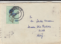 CORNFLOWER STAMP, WAVY LINES CANCELLATIONS ON COVER, 1960, ROMANIA - Covers & Documents