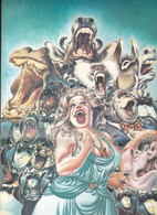 AFFICHETTE FESTIVAL BD St MALO 1990 LIDWINE  Une  "Castafiore" Plantureuse Et Ses Choristes Animaux - Plakate & Offsets