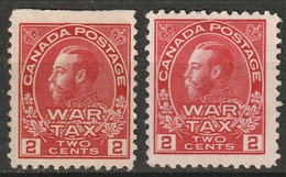 Canada 1915 Sc MR2,MR2a  War Tax Shades MNG(*) - Oorlogsbelastingen
