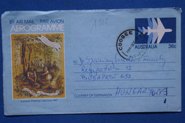 V18 AUSTRALIA BELLE LETTRE AEROGRAMME 1982 PAR AVION  POUR BUDAPEST HONGRIE  +AFFRANCHISSEMENT INTERESSANT - Lettres & Documents