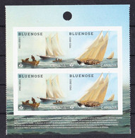 2021 Canada Ship Sailing Fishing Bluenose Boat Full Middle Pane Of 4 From Booklet MNH - Pages De Carnets