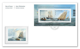 2021 Canada Ship Sailing Fishing Bluenose Boat Mini Sheet FDC - 2011-...