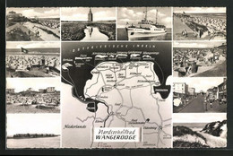 AK Wangerooge, Umgebungskarte, Ortspartien - Wangerooge