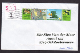 Netherlands: Cover, 2021, 4 Stamps + Tab, Tree, Seeds, Nut, Environment, Number (traces Of Use) - Covers & Documents