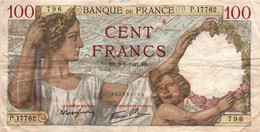 France, 100 Francs, Sully, F.26/44, P#94 - 9-1-1941, Alphabet 17737-18216 - 100 F 1939-1942 ''Sully''