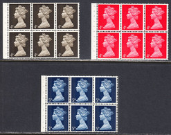 Great Britain 1967-70 Mint No Hinge, Machin, Booklet Panes, Sc# ,SG 731,733,735 - Unused Stamps