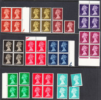 Great Britain 1967-70 Mint No Hinge, Machin, Blocks Pairs And Singles, See Notes, Sc# ,SG 723-744 - Unused Stamps