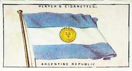 ► FLAG Of The LEAGUE Of NATIONS - Argentine Republic   - Image Chromo JOHN PLAYERS & SONS  Imperial Tobacco - Wills