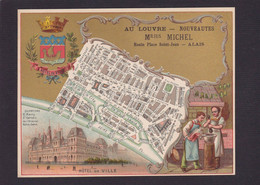 Chromo Alais Alès GARD Pubicité Publicitaire Arrondissements De Paris 11,5 X 15 Litho Hôtel De Ville - Autres & Non Classés