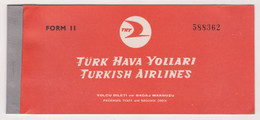 TURKISH AIRLINES TICKET ,SIVAS -ERZINCAN 1968 - Europa