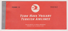 TURKISH AIRLINES TICKET ,SIVAS -ERZINCAN 1968 - Europe