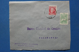 W2 ESPAGNE  BELLE LETTRE  1937  SARAGOZA  POUR SALAMANCA +GUERRE CIVILE+VIGNETTE+ AFFRANCH. INTERESSANT - Asturies & Leon