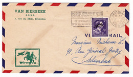 Lettre 1951 Belgique Bruxelles Van Bierbeek Timbre Léopold III Surcharge -10% Schaerbeek - Cartas & Documentos