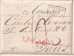 1819 - ENTREE PAYS-BAS Par VALENCIENNES - LETTRE SC De AMSTERDAM => PARIS - Marques D'entrées