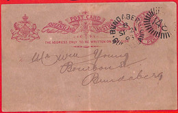 Aa3706 - AUSTRALIA  Queensland - Postal History - STATIONERY  CARD From BUNDABERG  1893 - Storia Postale